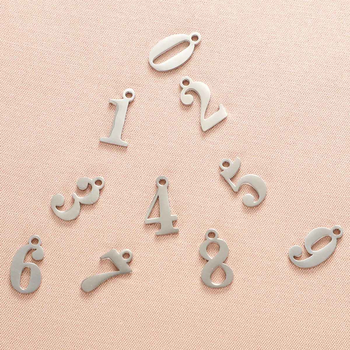 Stainless Steel Simple Style Number Plating Charms