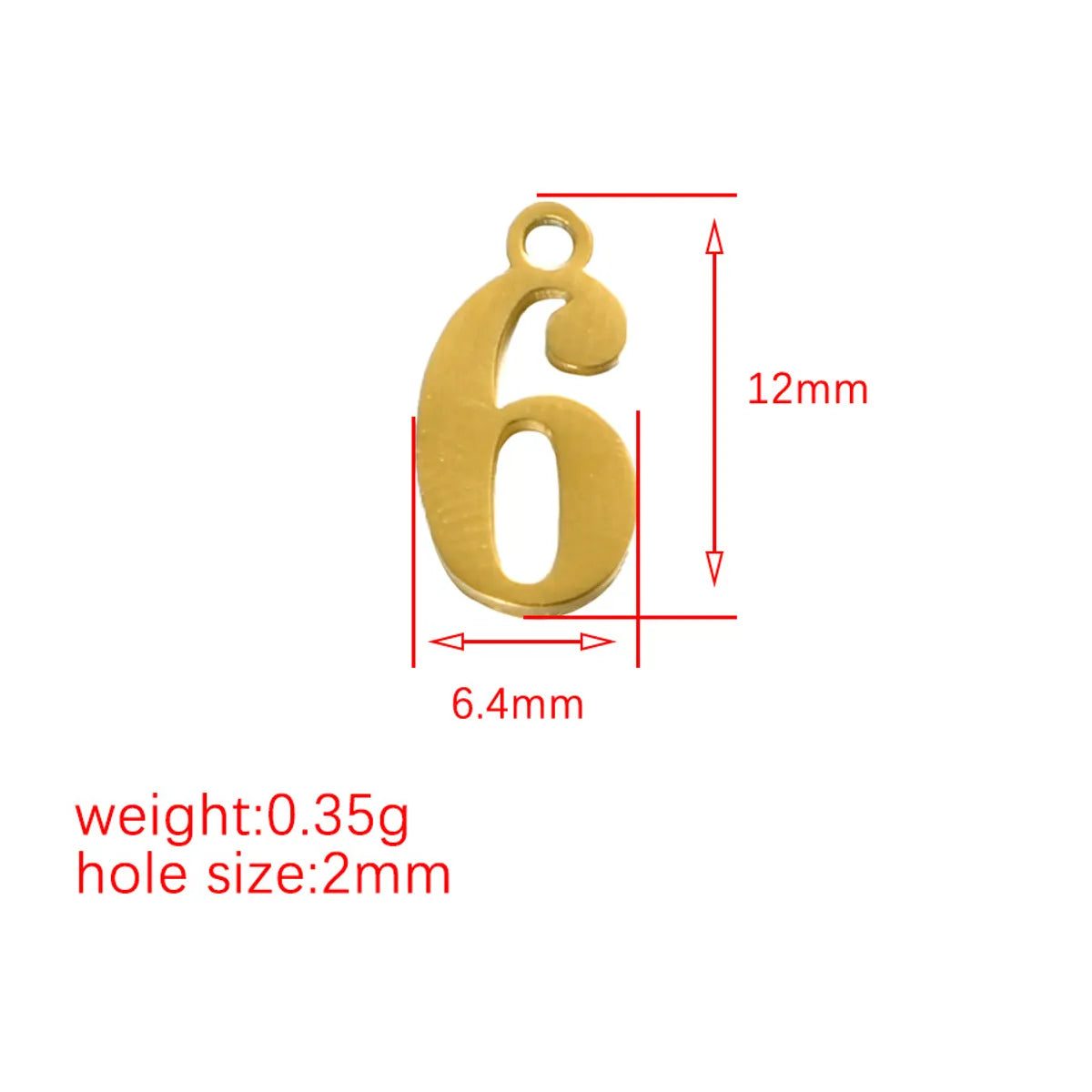 Stainless Steel Simple Style Number Plating Charms