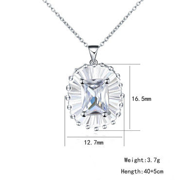 Stainless Steel Simple Style Shiny Oval Inlay Zircon Pendant Necklace