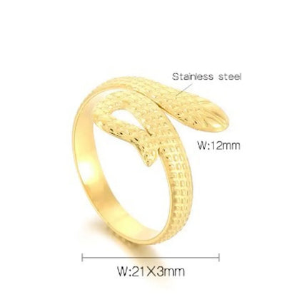 Stainless Steel Simple Style Snake Open Rings