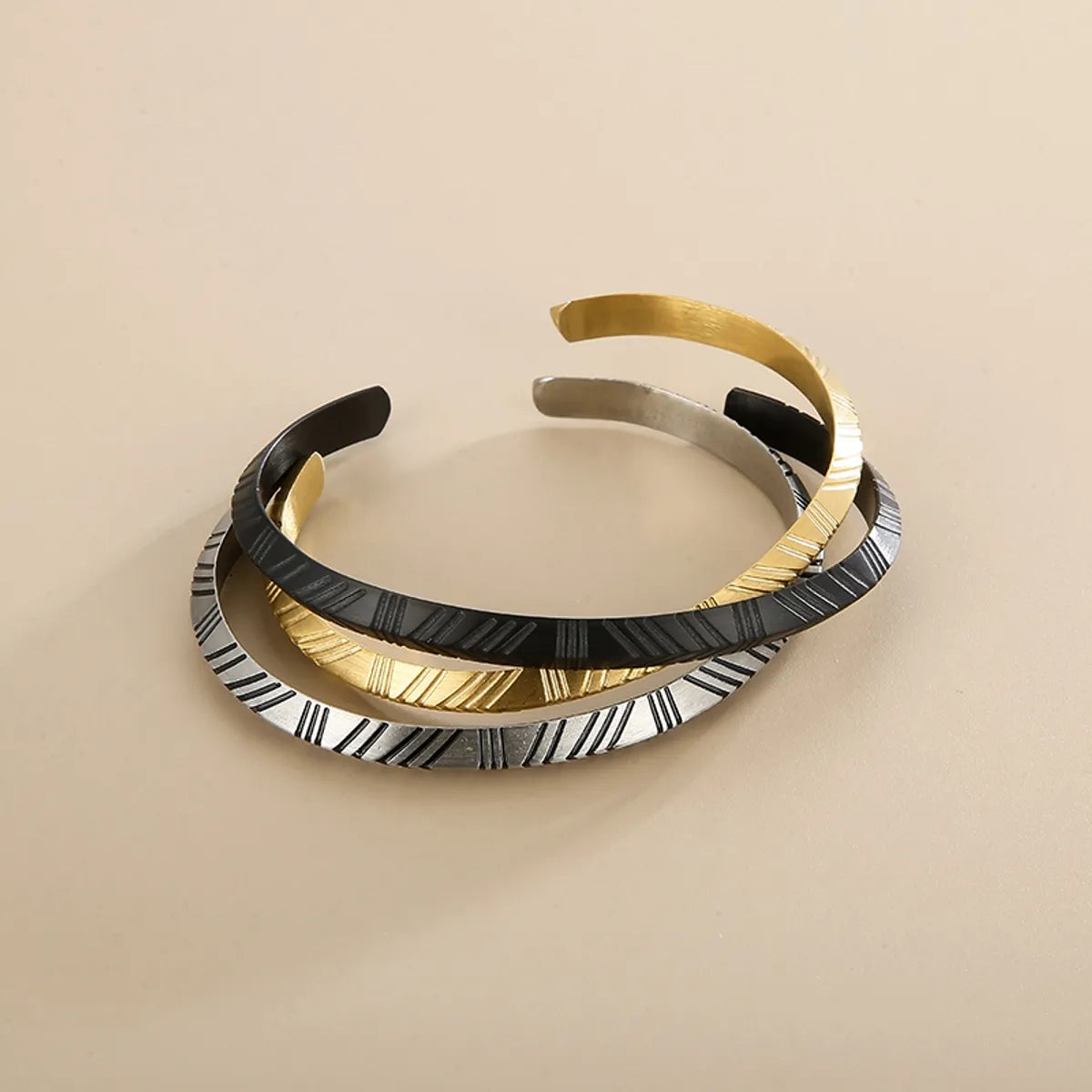 Stainless Steel Simple Style Solid Color Bangle