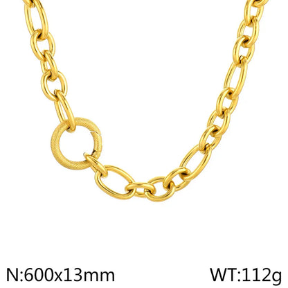 Stainless Steel 18K Gold Plated Simple Style Solid Color Bracelets Necklace