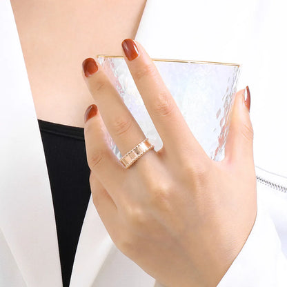 Stainless Steel Simple Style Solid Color Open Rings