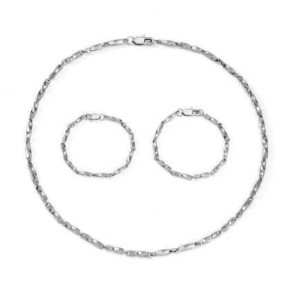 Stainless Steel Simple Style Solid Color Polishing Bracelets Necklace