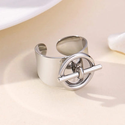 Stainless Steel Simple Style Solid Color Rings