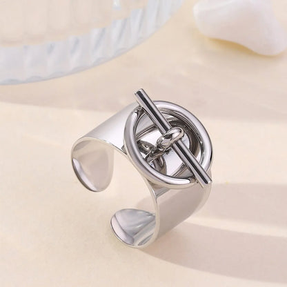 Stainless Steel Simple Style Solid Color Rings