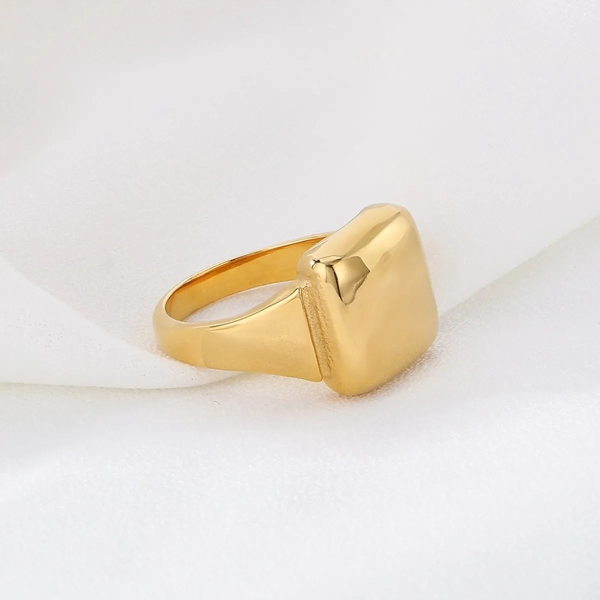 Stainless Steel Simple Style Square Rings