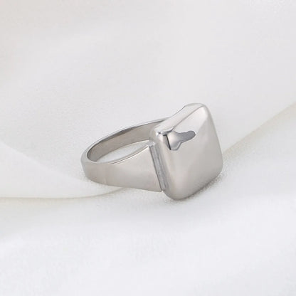 Stainless Steel Simple Style Square Rings