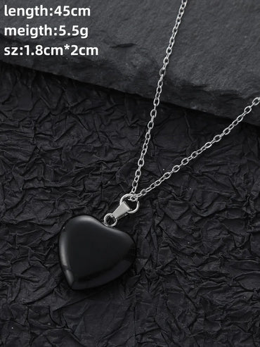 Stainless Steel Steel Simple Style Heart Shape Pendant Necklace