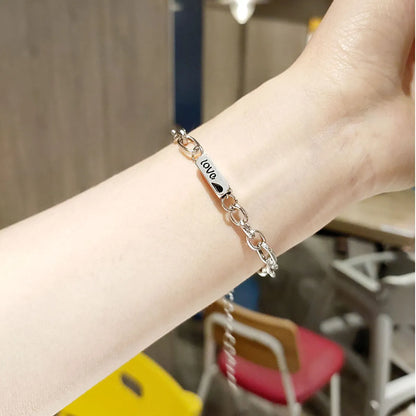 Stainless Steel Sun Moon Letter Simple Couple Bracelet A Pair Jewelry Wholesale Gooddiy