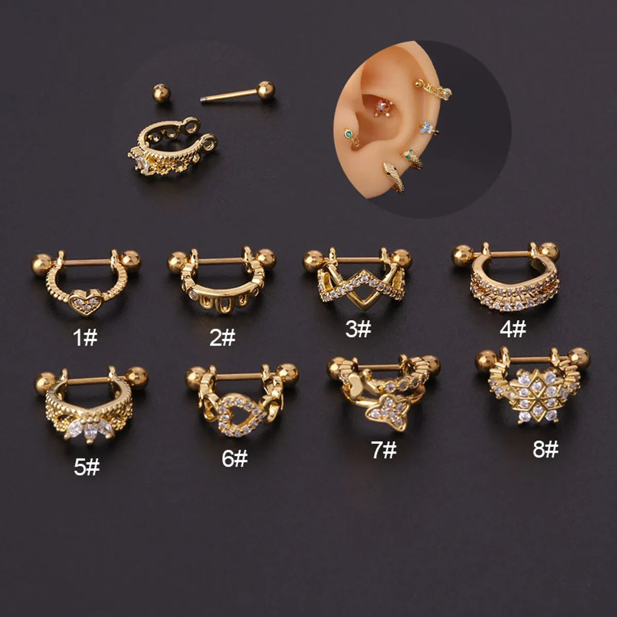 20g Stainless Steel Thin Rod Personalized Creative Ear Bone Stud European And American Foreign Trade Piercing Earrings Single