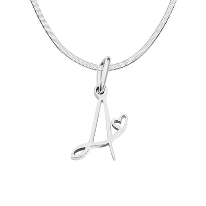 Stainless Steel Titanium Steel 14K Gold Plated Simple Style Letter Heart Shape Plating Pendant Necklace