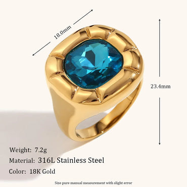 Stainless Steel Titanium Steel 18K Gold Plated Casual Simple Style Geometric Zircon Rings Earrings Necklace