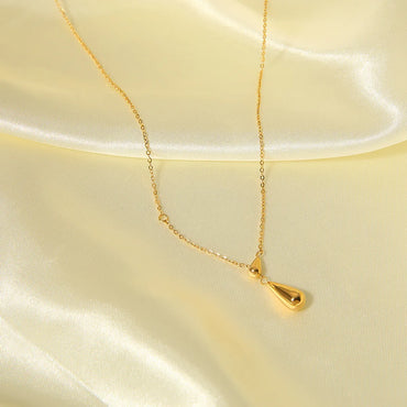 Stainless Steel Titanium Steel 18K Gold Plated Simple Style Water Droplets Necklace