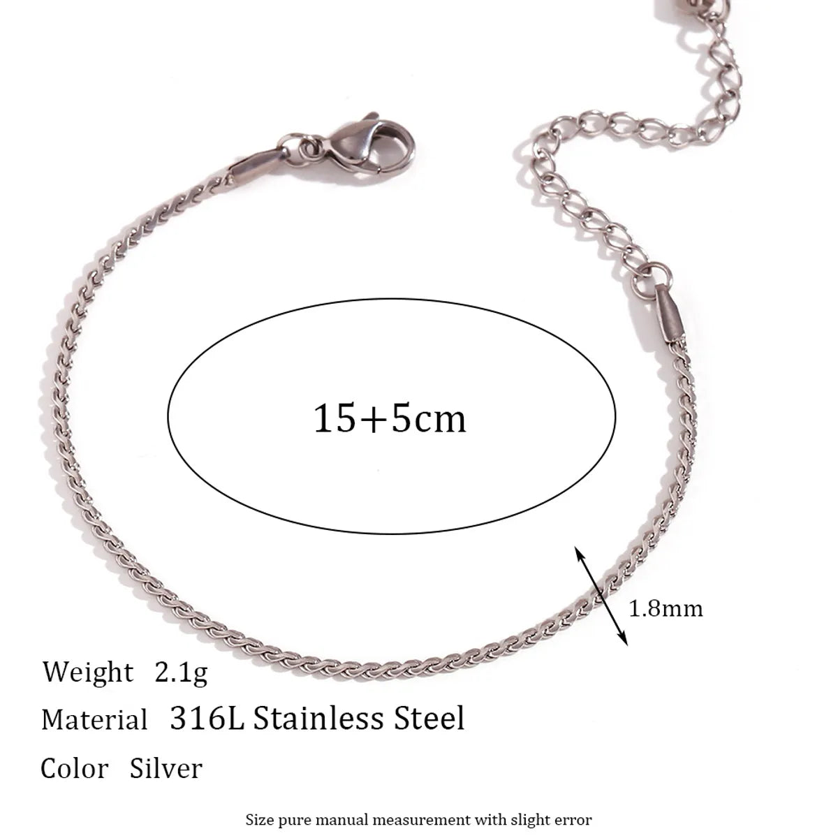 Stainless Steel Titanium Steel Elegant Simple Style Geometric Plating Bracelets Anklet Necklace