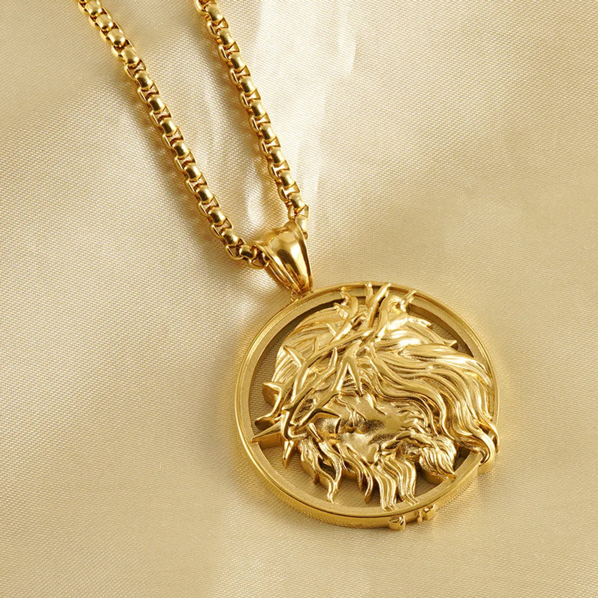 Stainless Steel Titanium Steel Gold Plated Simple Style Classic Style Solid Color Plating Pendant Necklace