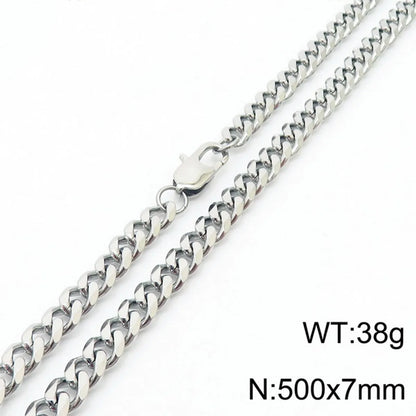 Stainless Steel Titanium Steel Hip-Hop Solid Color Bracelets Necklace