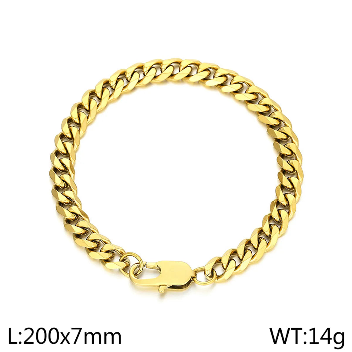 Stainless Steel Titanium Steel Hip-Hop Solid Color Bracelets Necklace