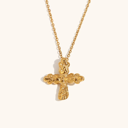 Stainless Steel Titanium Steel Simple Style Cross Plating Pendant Necklace