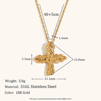 Stainless Steel Titanium Steel Simple Style Cross Plating Pendant Necklace