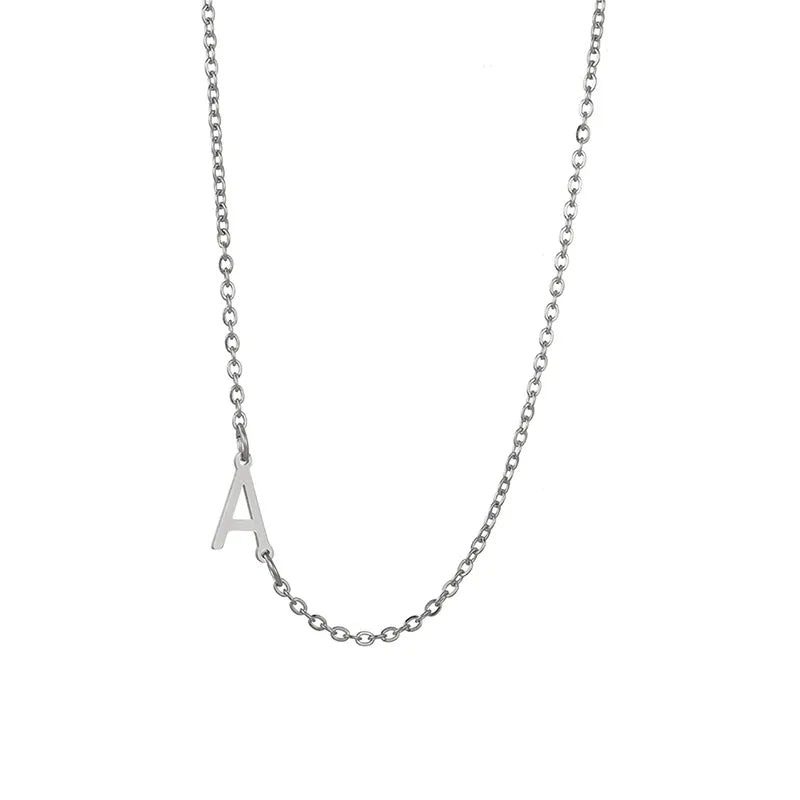 Stainless Steel Titanium Steel Simple Style Letter Plating Necklace