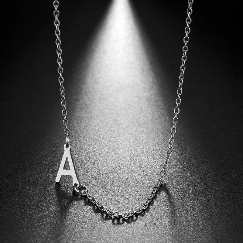 Stainless Steel Titanium Steel Simple Style Letter Plating Necklace