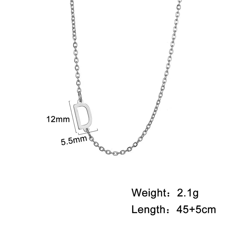 Stainless Steel Titanium Steel Simple Style Letter Plating Necklace