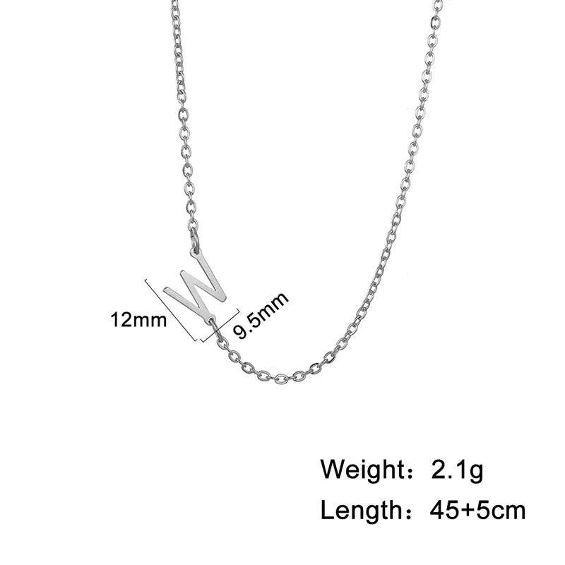 Stainless Steel Titanium Steel Simple Style Letter Plating Necklace