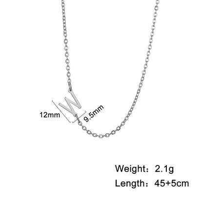 Stainless Steel Titanium Steel Simple Style Letter Plating Necklace