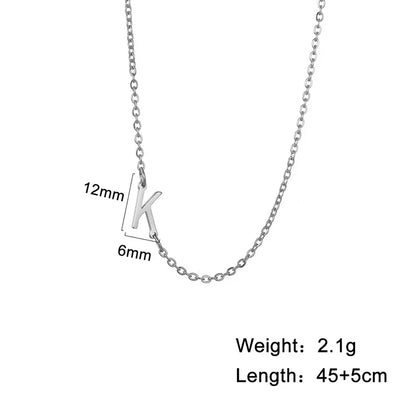 Stainless Steel Titanium Steel Simple Style Letter Plating Necklace