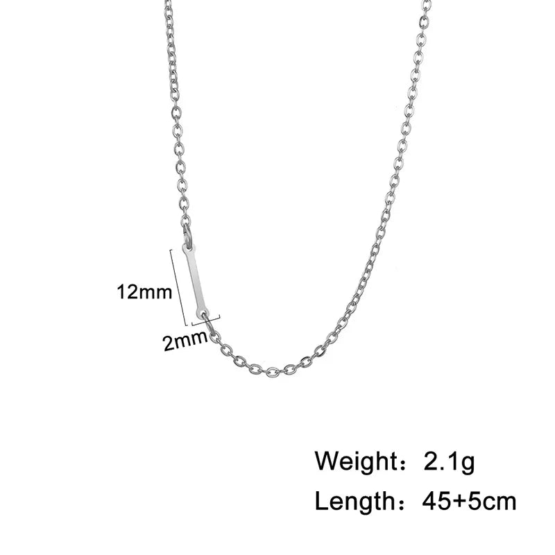 Stainless Steel Titanium Steel Simple Style Letter Plating Necklace