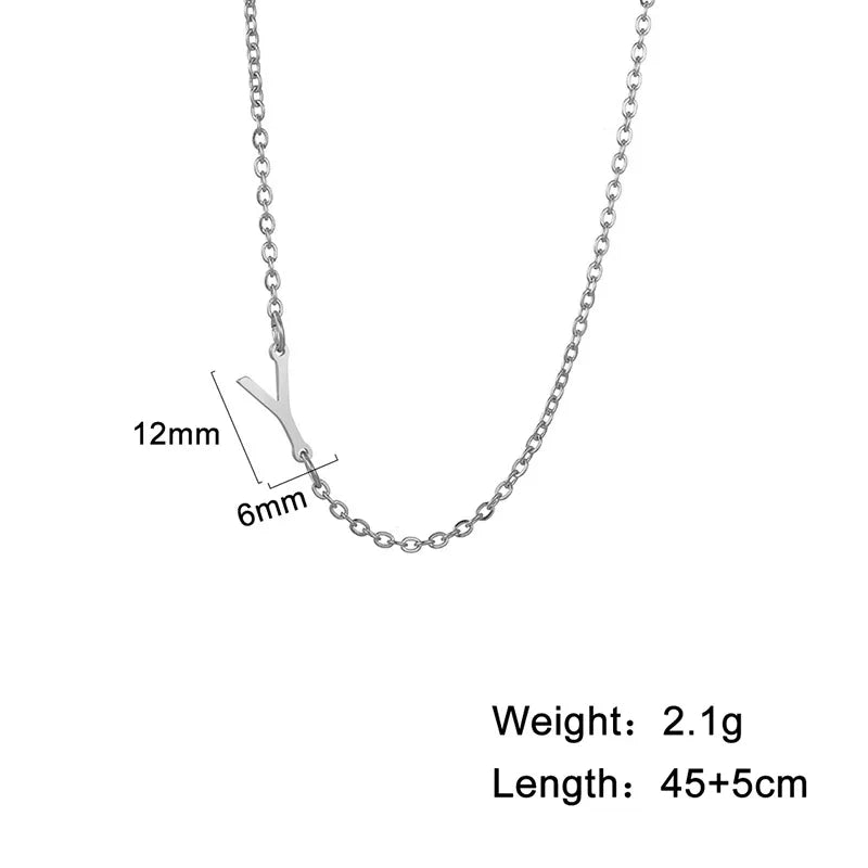 Stainless Steel Titanium Steel Simple Style Letter Plating Necklace