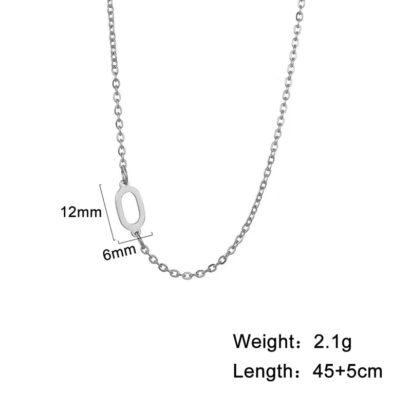 Stainless Steel Titanium Steel Simple Style Letter Plating Necklace