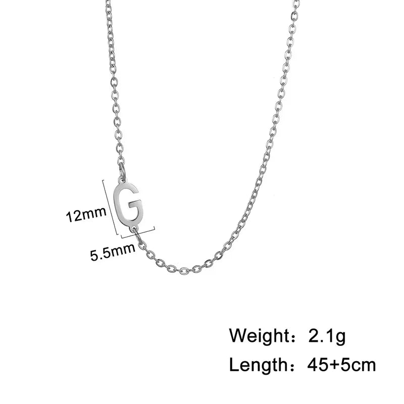 Stainless Steel Titanium Steel Simple Style Letter Plating Necklace