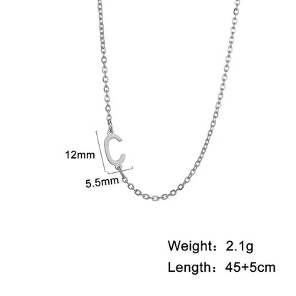 Stainless Steel Titanium Steel Simple Style Letter Plating Necklace