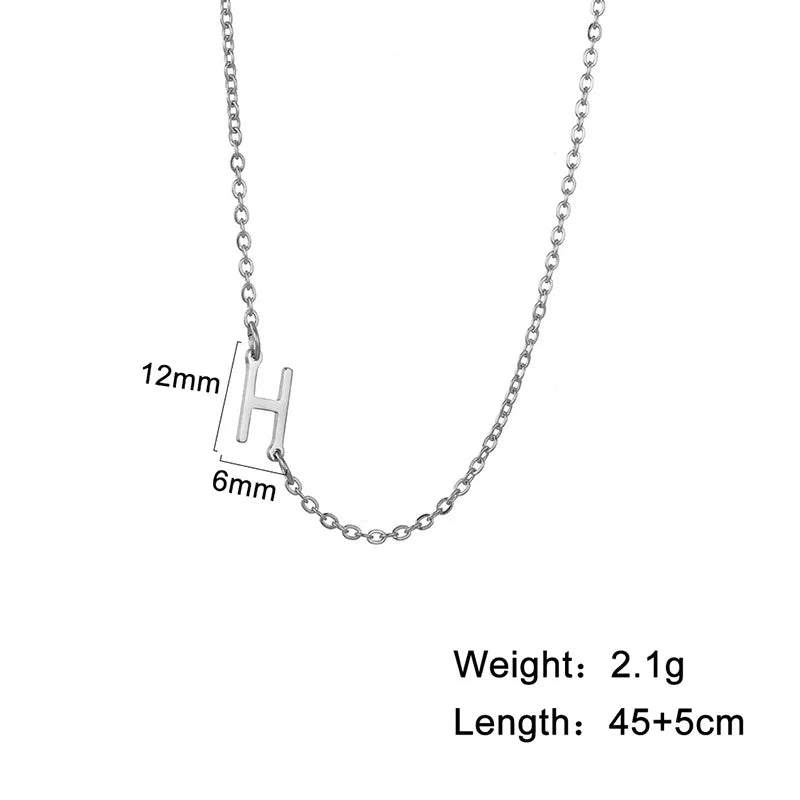 Stainless Steel Titanium Steel Simple Style Letter Plating Necklace