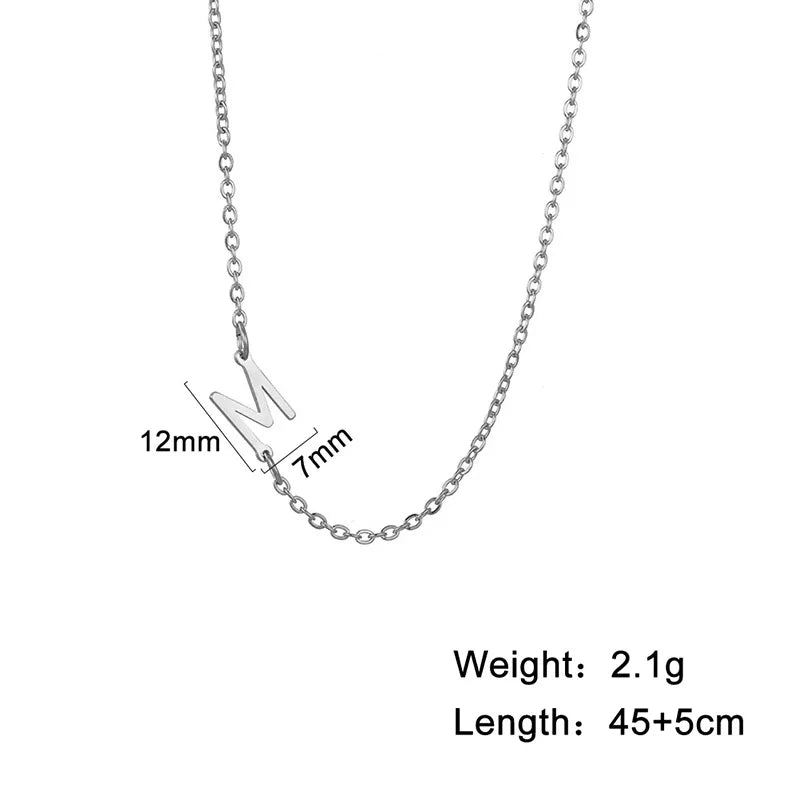 Stainless Steel Titanium Steel Simple Style Letter Plating Necklace