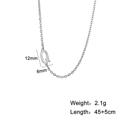 Stainless Steel Titanium Steel Simple Style Letter Plating Necklace