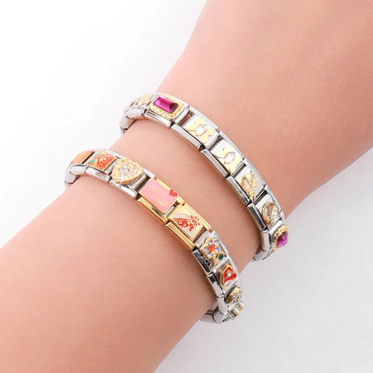 1 Piece Stainless Steel Constellation Heart Shape Crown Bracelet DIY Module Accessories