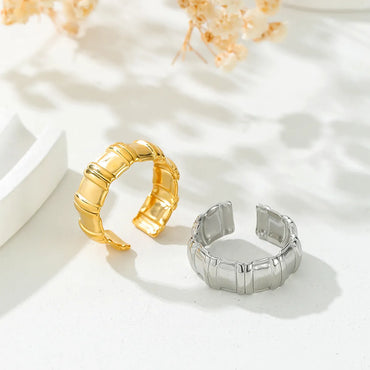 Stainless Steel Vintage Style Simple Style Solid Color Rings