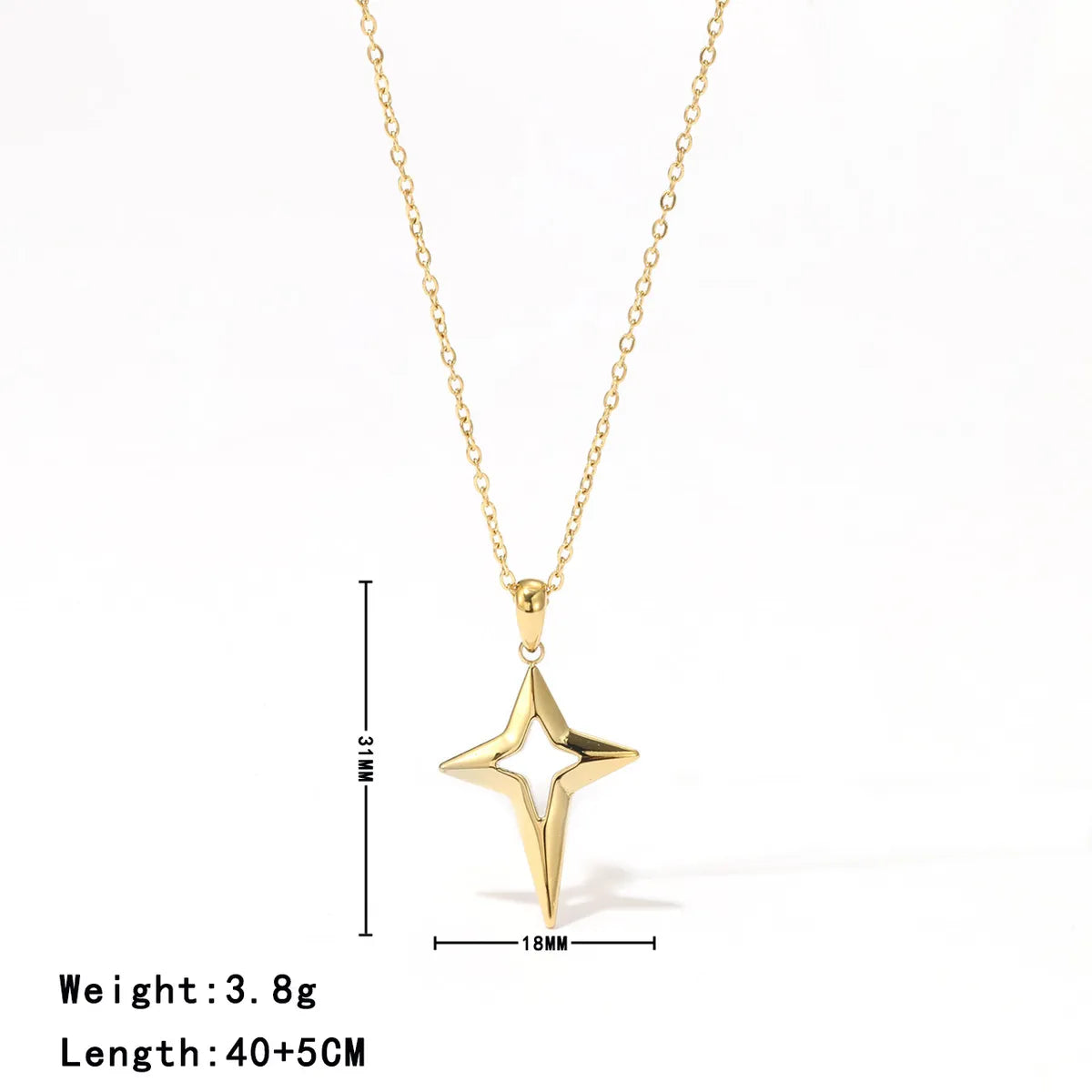 Stainless Steel White Gold Plated Gold Plated Simple Style Classic Style Solid Color Plating Hollow Out Pendant Necklace