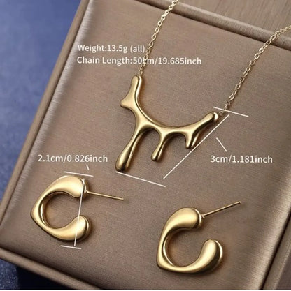 Stainless Steel XUPING Simple Style Solid Color Plating Earrings Necklace