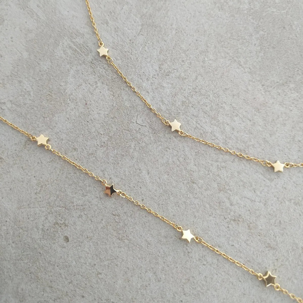 European And American Popular S925 Silver Star Necklace Bohemian Style Sequins Personalized Clavicle Chain Five-pointed Star Necklace Jewelry