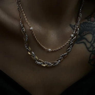 Steel 18K Gold Plated Hip-Hop Queen Plating Solid Color Necklace