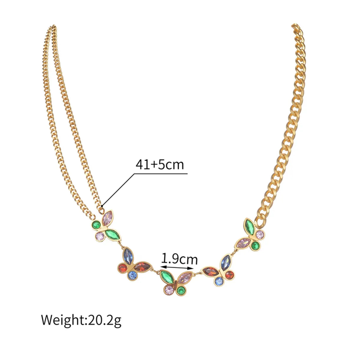 Wholesale Jewelry Simple Style Classic Style Butterfly 304 Stainless Steel 18K Gold Plated Plating Necklace