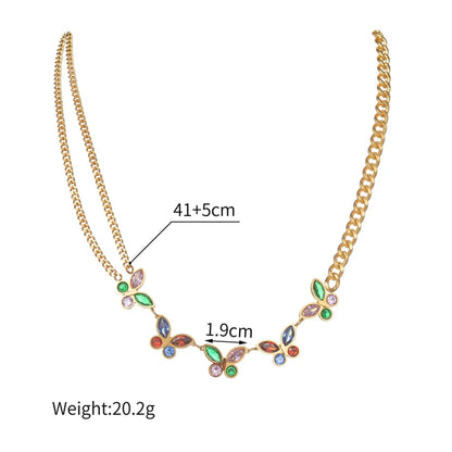 Wholesale Jewelry Simple Style Classic Style Butterfly 304 Stainless Steel 18K Gold Plated Plating Necklace