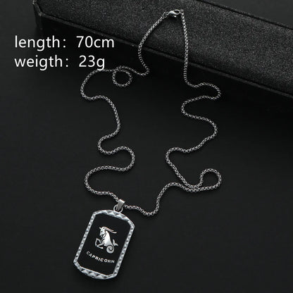 Steel Exaggerated Funny Constellation Pendant Necklace