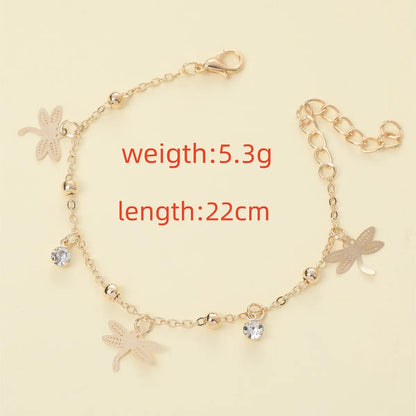 Steel Lady Simple Style Commute Inlay Leaves Heart Shape Butterfly Zircon Bracelets