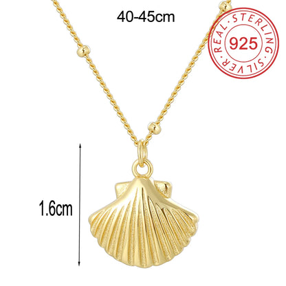 Sterling Silver 14K Gold Plated IG Style Simple Style Hollow Out Inlay Round Rhombus Shell Shell Zircon Pendant Necklace