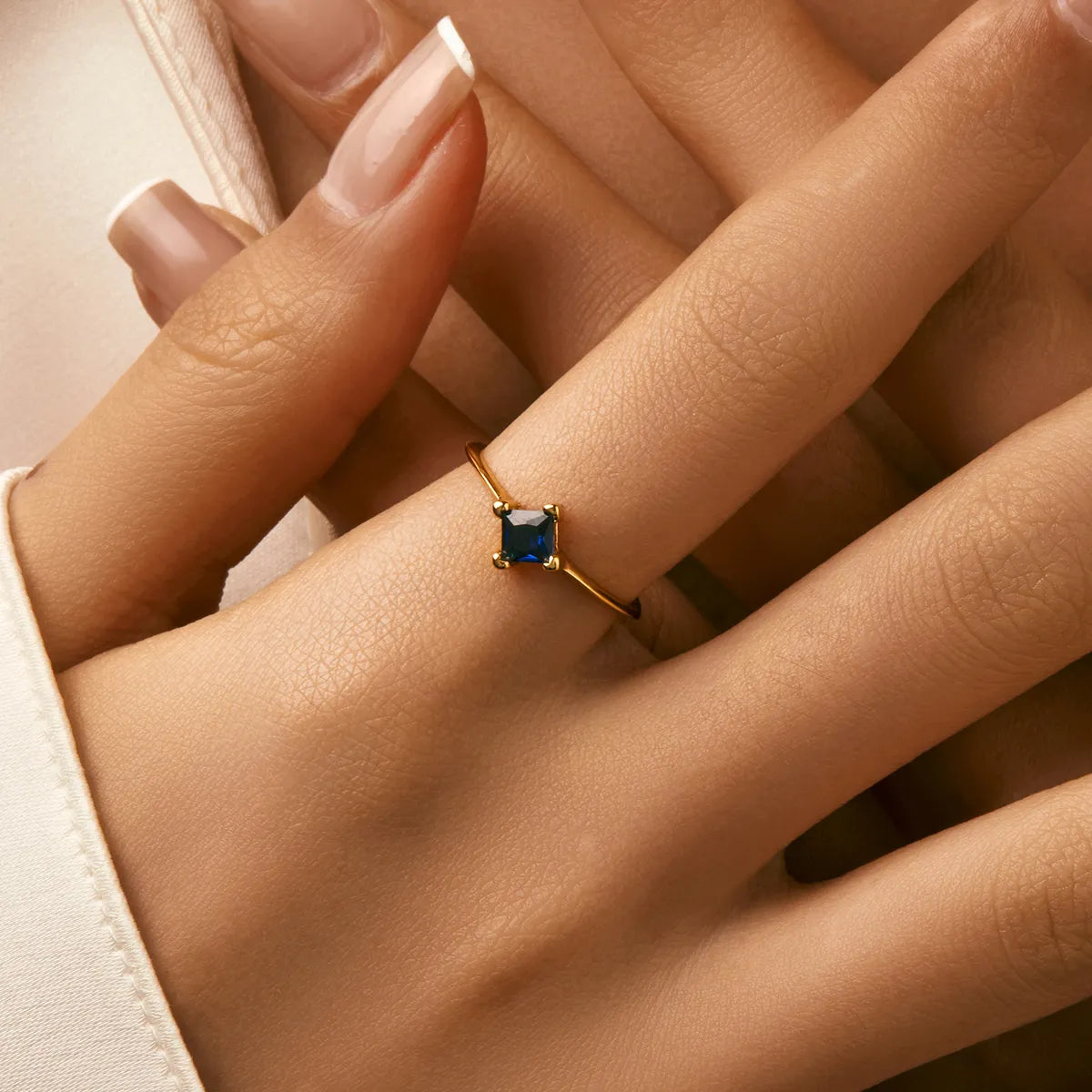 Sterling Silver 14K Gold Plated Simple Style Classic Style Commute Inlay Geometric Zircon Rings